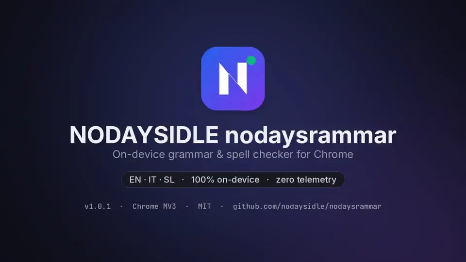 nodaysrammar demo: on-device grammar and spell checking in the browser